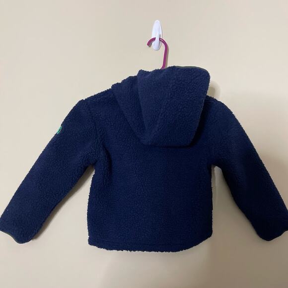 Save The Duck Navy Blue Teddy Fleece Quarter Zip Jacket Hoodie Little Boy 4 NWT - Picture 3 of 5